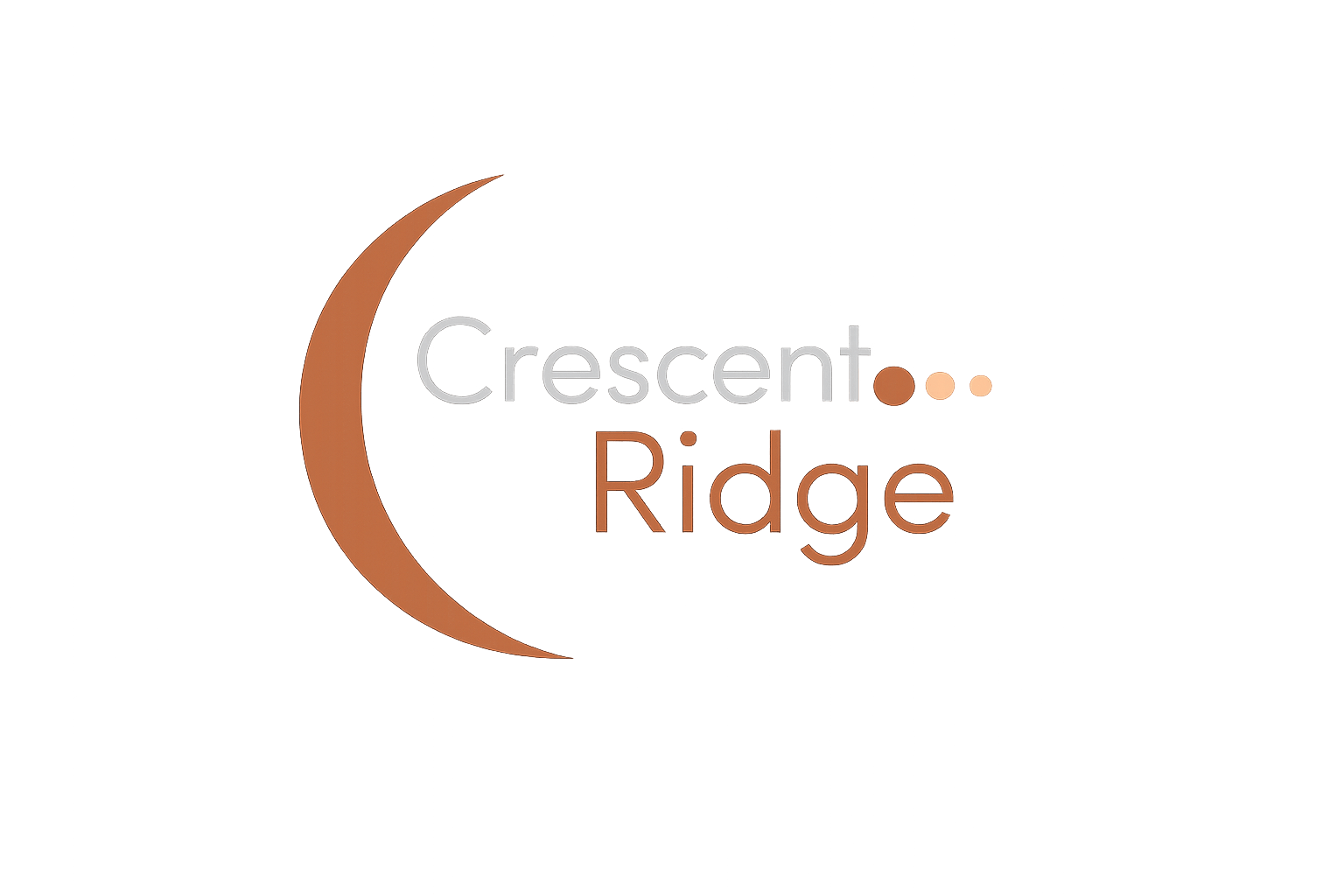 A crescent moon is above the words Crescent Ridge.